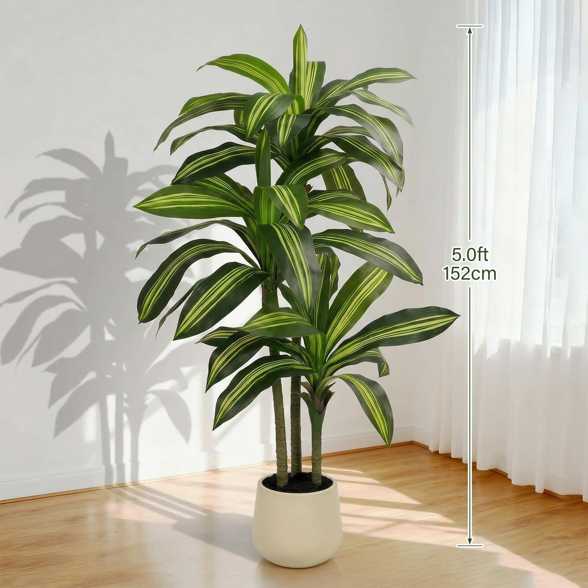 5FT Artificial Tree Dracaena Plant in Decorative Pot - TIMBERHIDE Official Imagery - 4