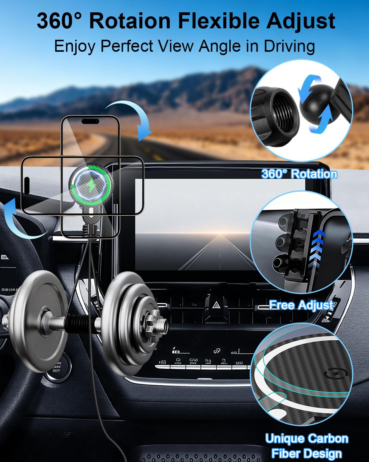 PZK Car Phone Mount for 2019 2026 Toyota Corolla Corolla - PZK Official Imagery - 4