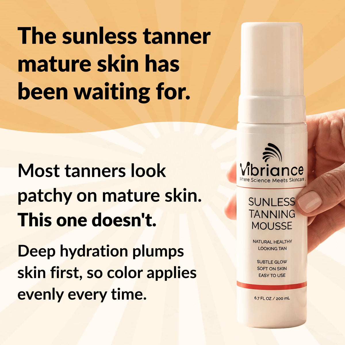 Vibriance Sunless Tanning Mousse for Mature Skin 6 7 fl oz - Vibriance Official Imagery - 3