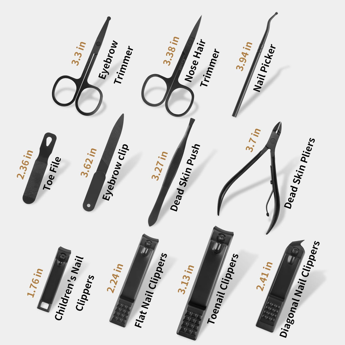 MINKINH Nail Clippers Set Manicure Pedicure Kit 26 Piece – back view and specifications