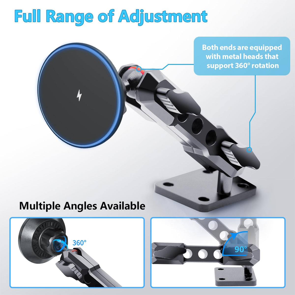Wireless Phone Holder for 2024 2026 Jeep Wrangler JL JLU - ZKJAYOE Official Imagery - 6