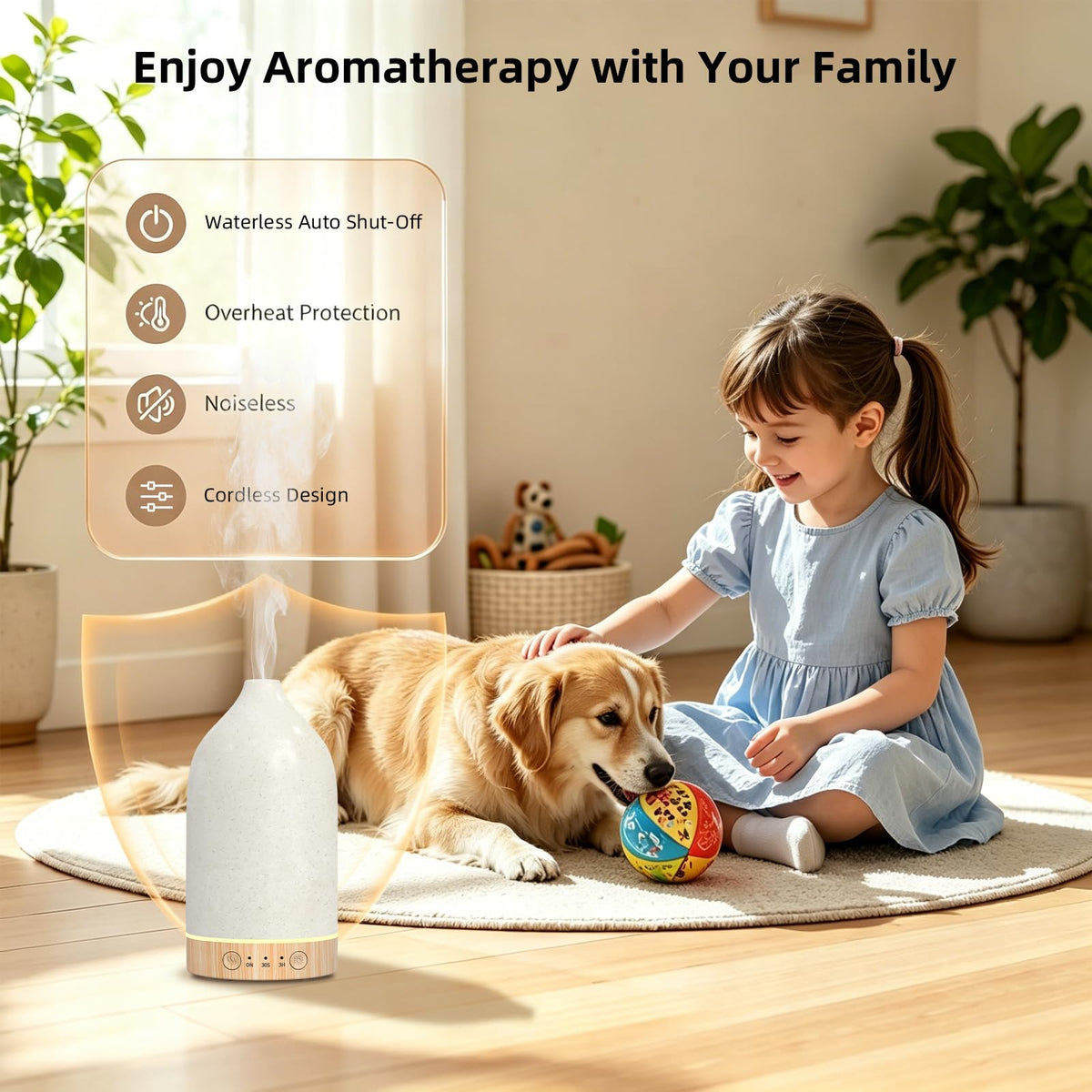 SPLITSKY 150ml Cordless Essential Oil Diffuser with - SPLITSKY Official Imagery - 7