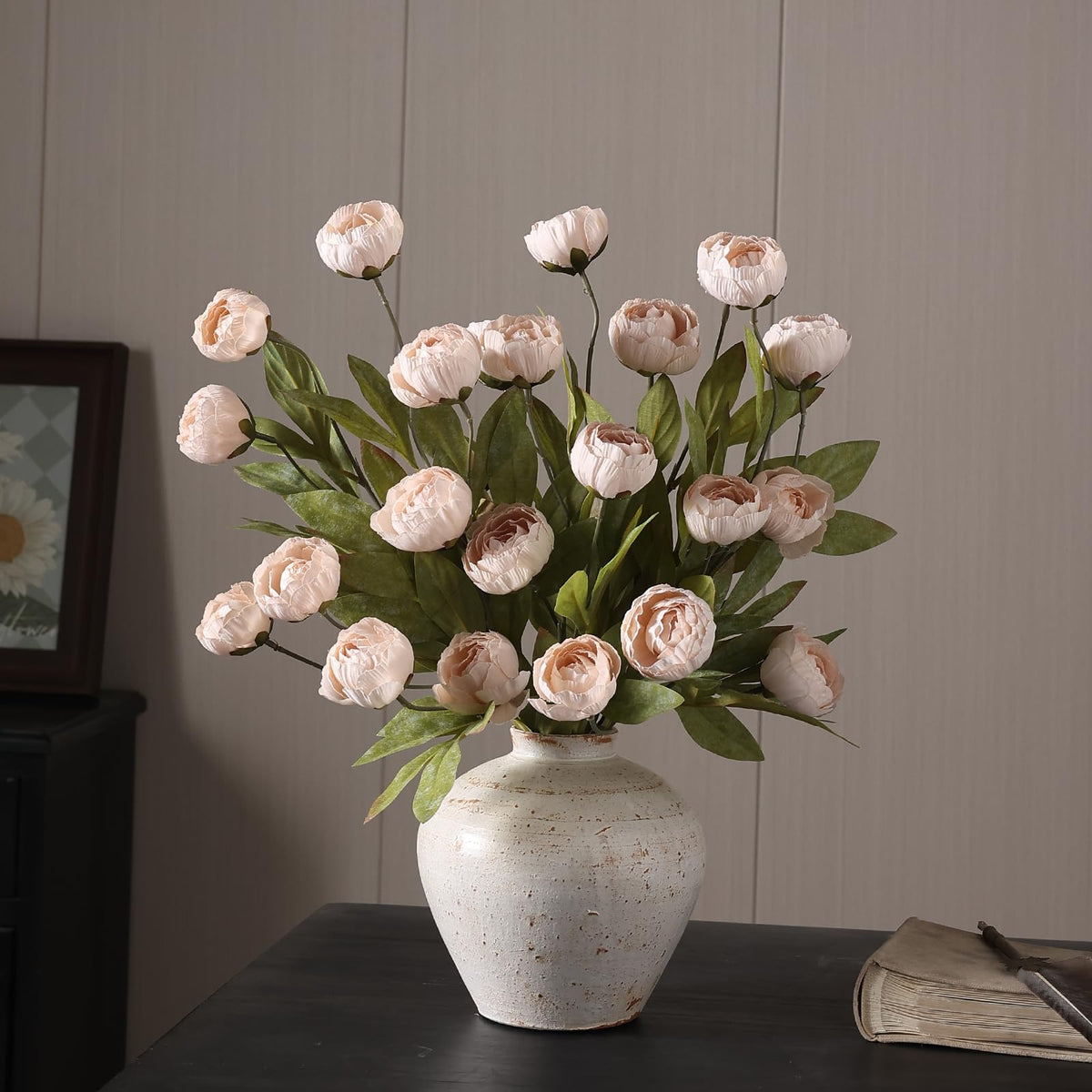 VIERENA 6 Pcs 27 Faux Silk Peony Artificial Flowers Stems - VIERENA Official Imagery - 7