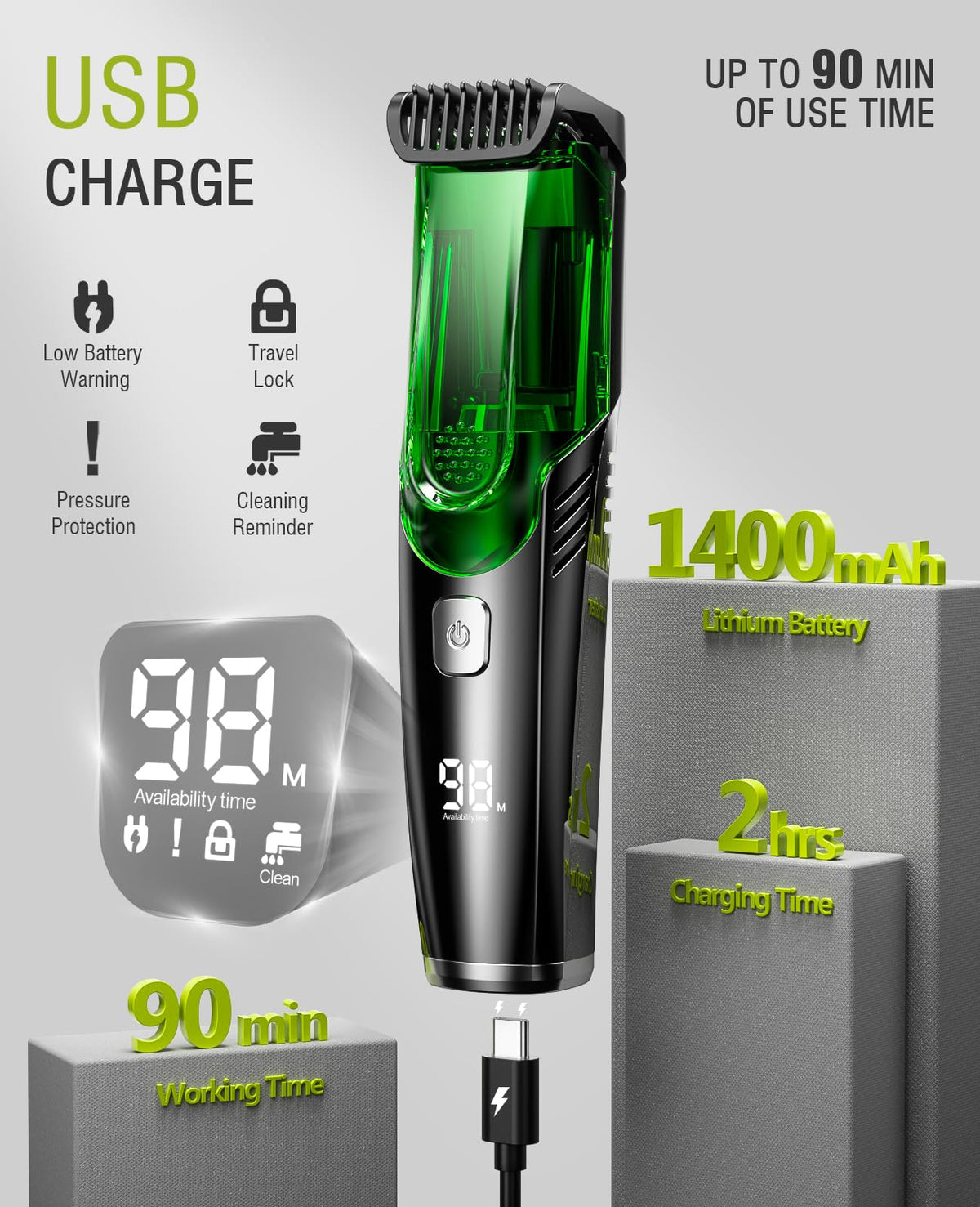 SHPAVVER Beard Trimmer for Men Vacuum Mustache Trimmer for - SHPAVVER Official Imagery - 3