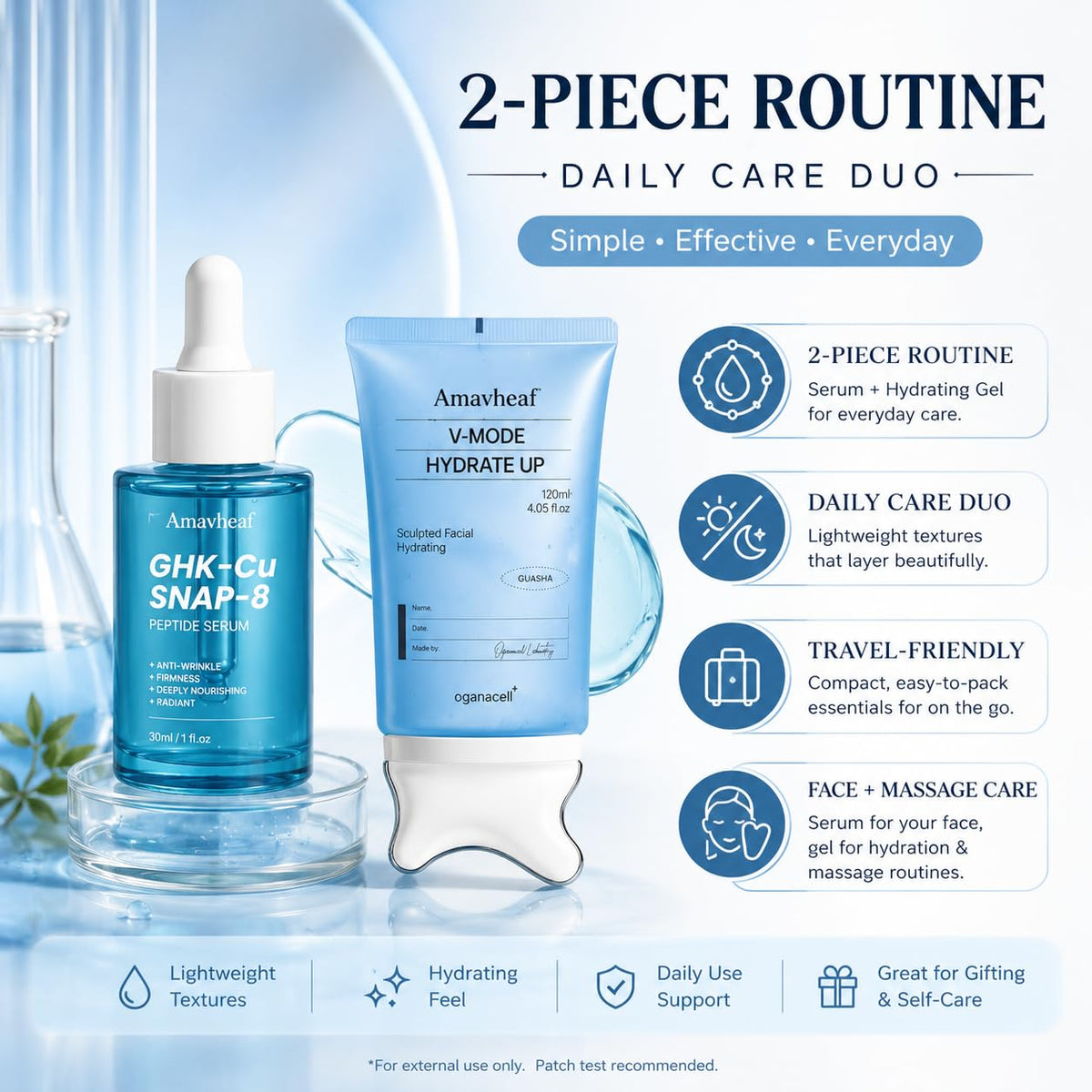 Hydrating Facial Serum and Gel Duo TUBE BOTTLE - Amavheaf Official Imagery - 8