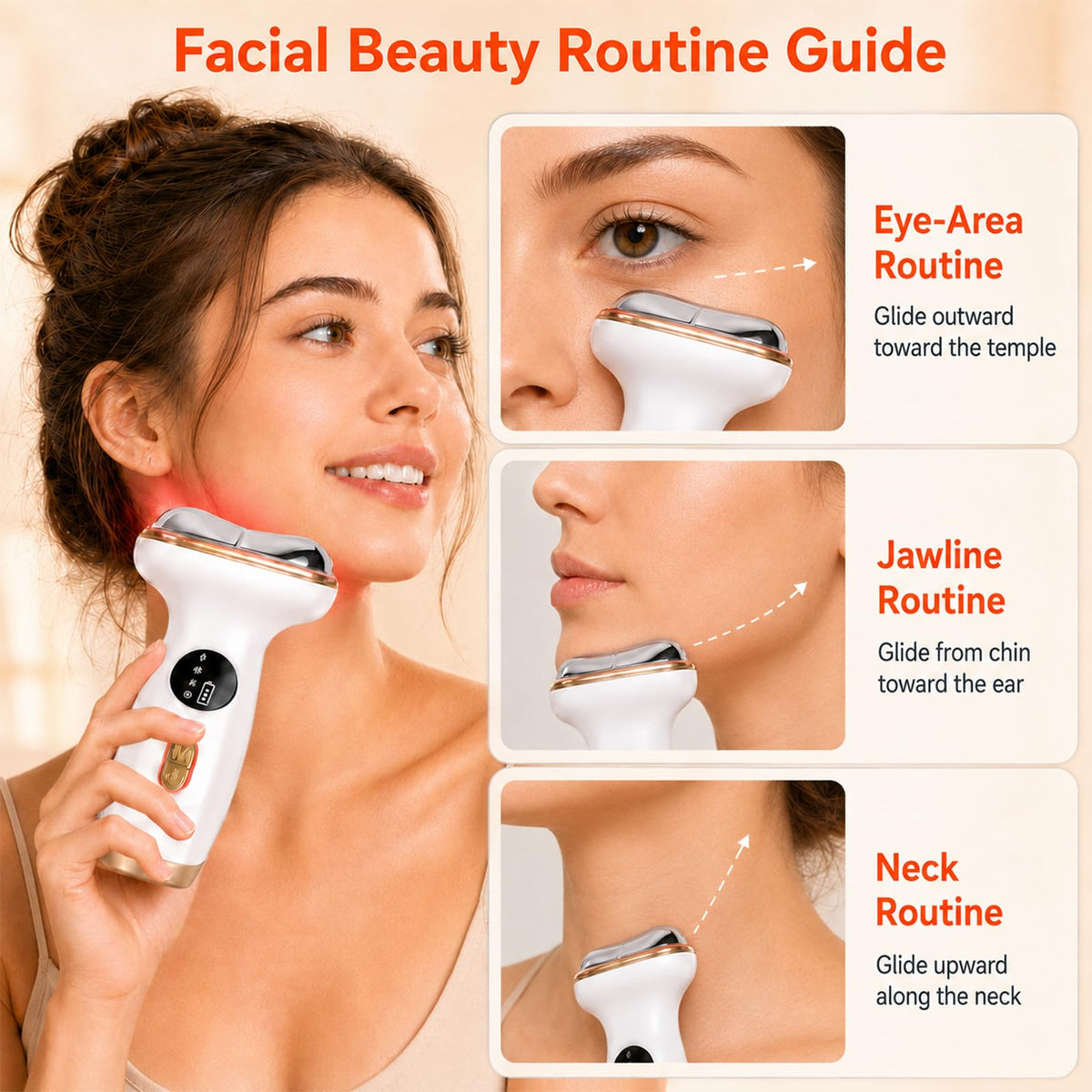 7 in 1 Electric Gua Sha Facial Tool Hot and Cold Face - Lalovin Official Imagery - 7