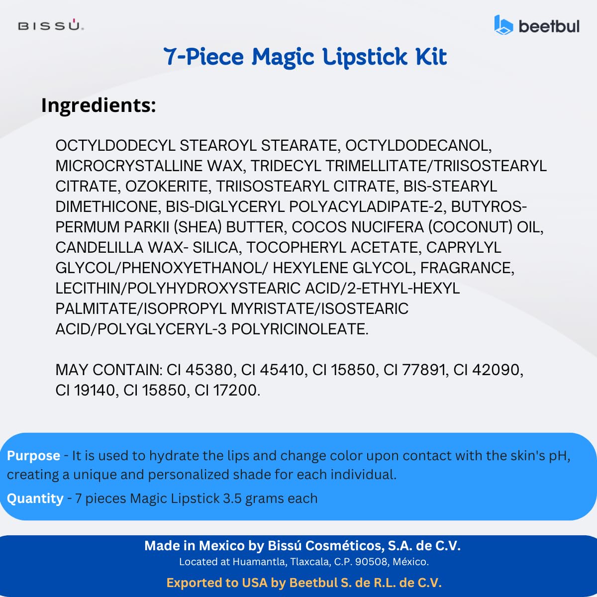 Biss 7 Piece Magic Lipstick Kit - Bissú Official Imagery - 4