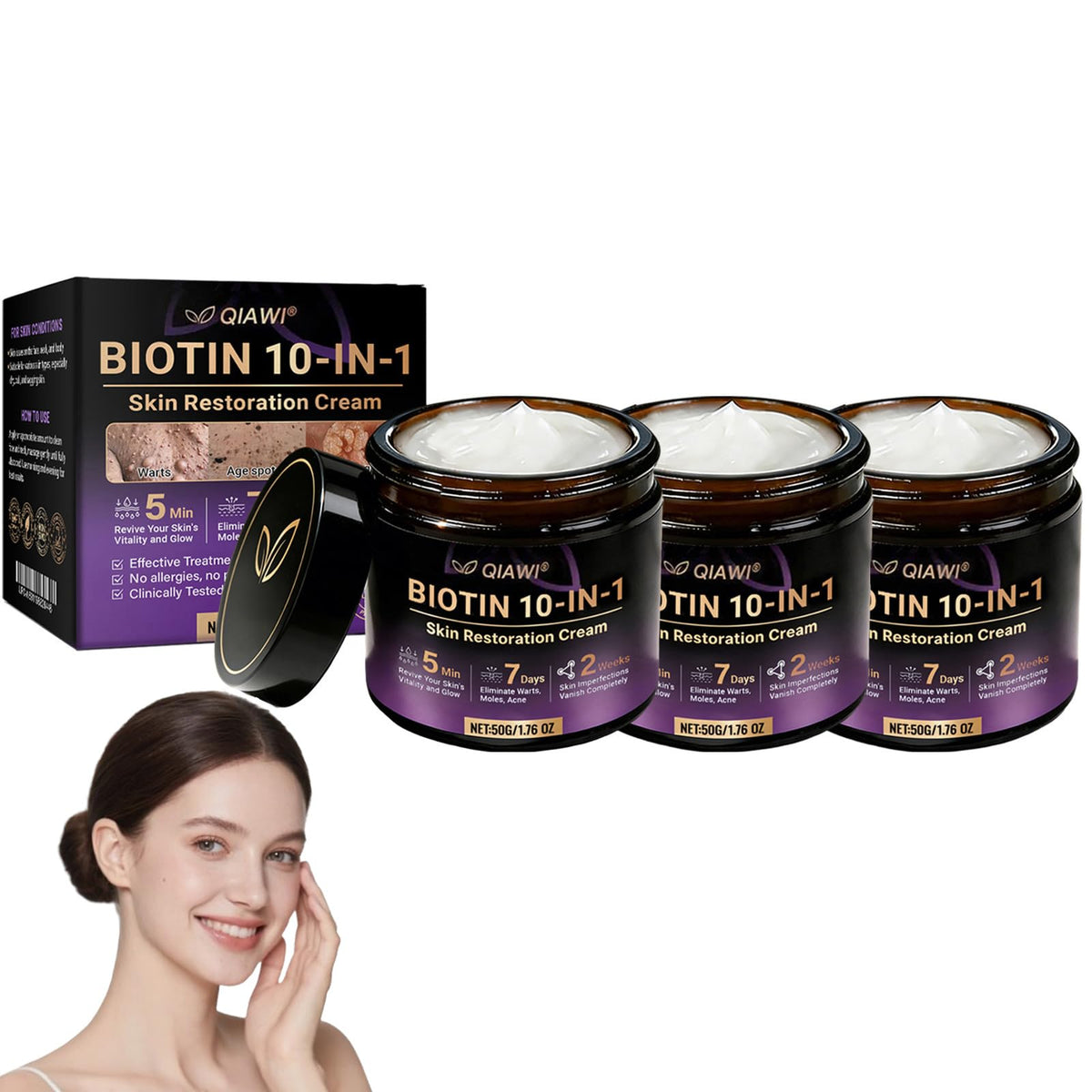 Qiawi Biotin 10 in 1 Skin Restoration Cream 2026 New - APKAPK Official Imagery - 2