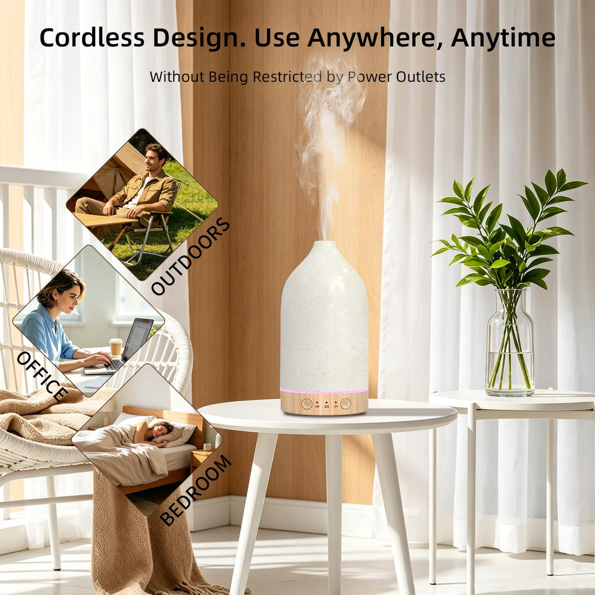 SPLITSKY 150ml Cordless Essential Oil Diffuser with - SPLITSKY Official Imagery - 6