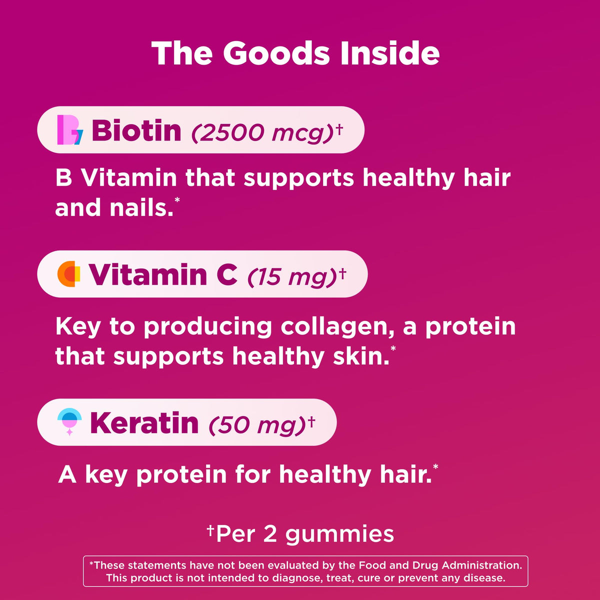OLLY Hair Skin and Nails Gummies Undeniable Beauty Biotin – close-up detail