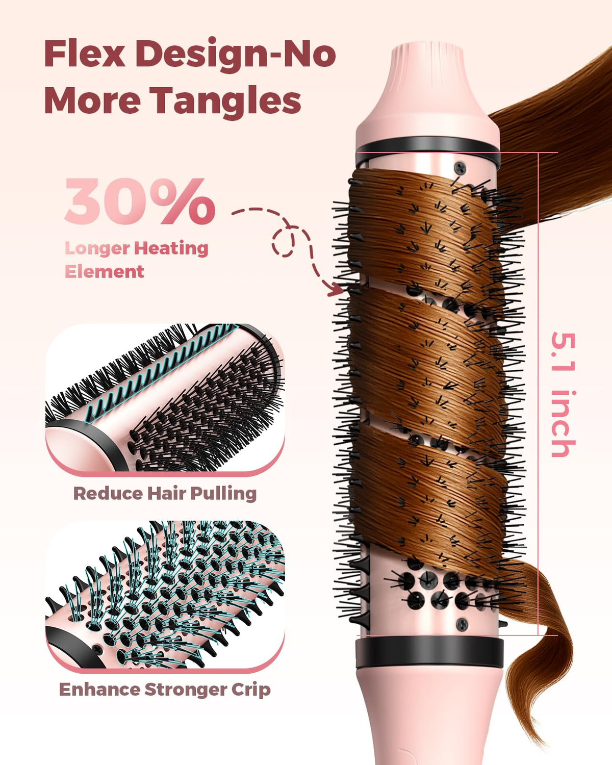Bopcal Dual Voltage Heated Round Brush 1 5 Thermal Brush - Bopcal Official Imagery - 7