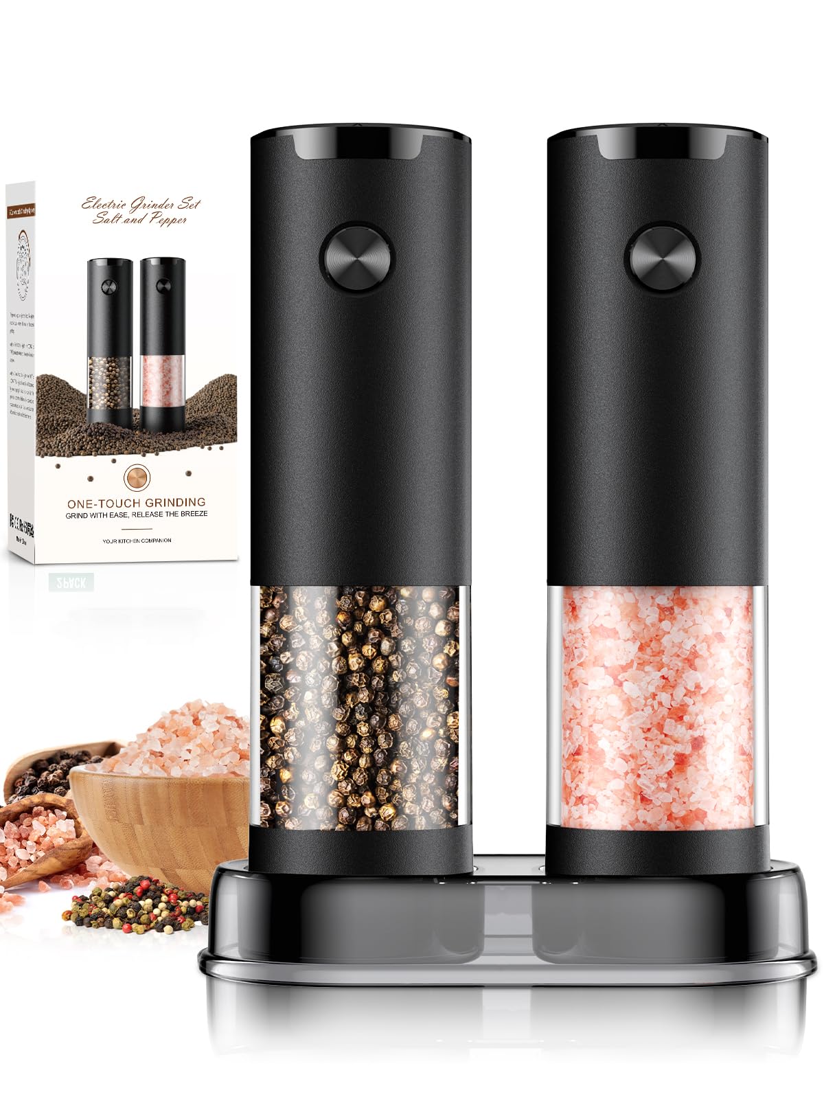 ioion Electric Salt and Pepper Grinder Set Automatic Battery – product photo (Salt & Pepper Mill Sets)