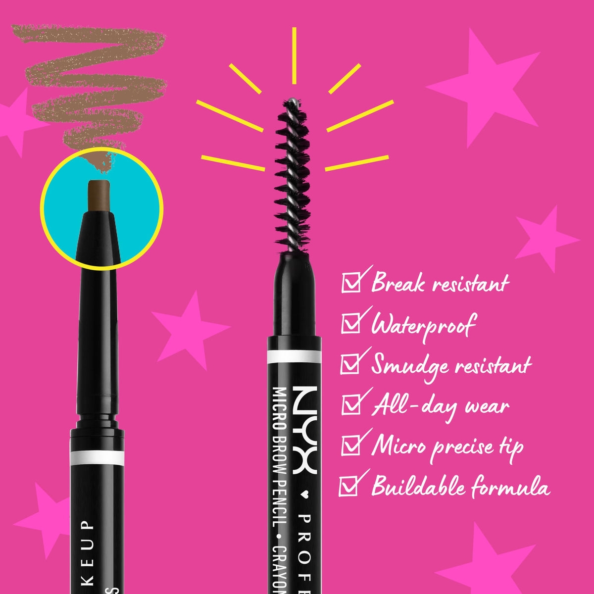 NYX PROFESSIONAL MAKEUP Micro Brow Pencil Precise Eyebrow – close-up detail