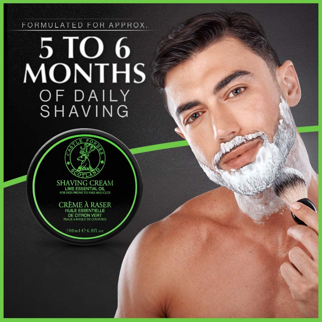 Castle Forbes Lime Oil Shaving Cream 6 8 fl oz - Castle Forbes Official Imagery - 4