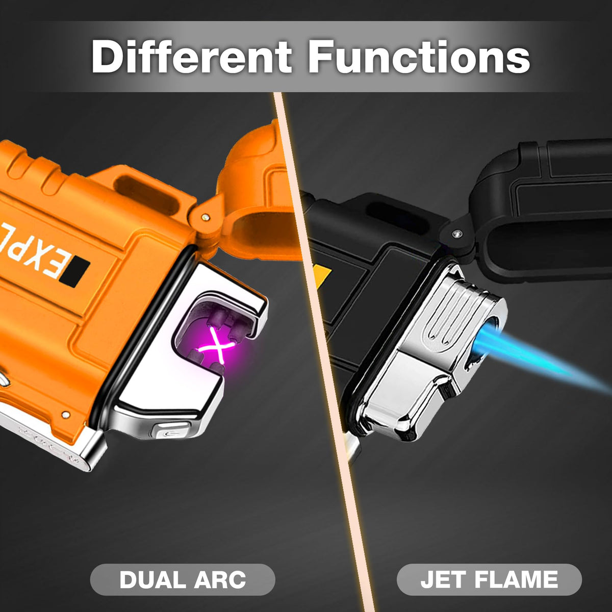 Laffizz 2 Pack Waterproof Lighter Outdoor Windproof Torch Lighters – close-up detail