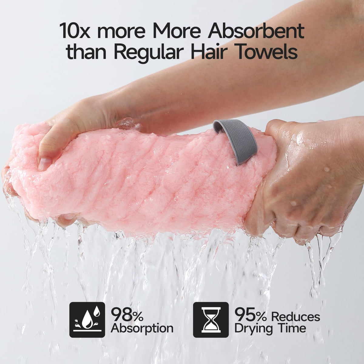 REDKISS 3 Pack Microfiber Hair Towels – alternate angle