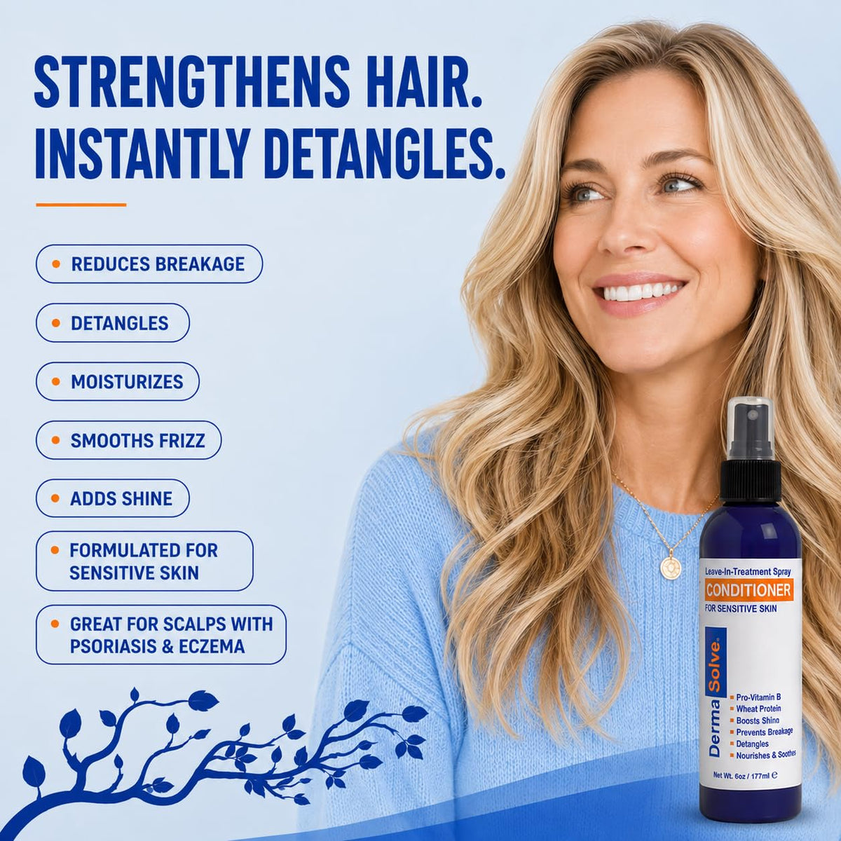 Dermasolve Leave In Conditioner Spray - Dermasolve Official Imagery - 3