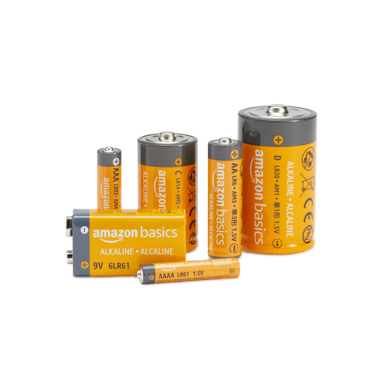 Amazon Basics 8 Pack 9V Long Lasting Alkaline Batteries for – full view