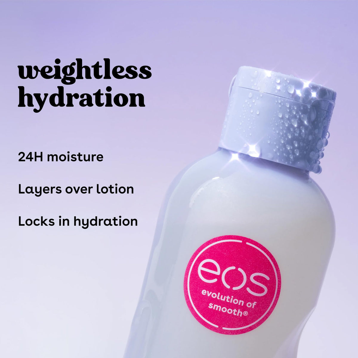 eos Cashmere Body Oil Vanilla Cashmere 24H Moisture Plant – packaging and label