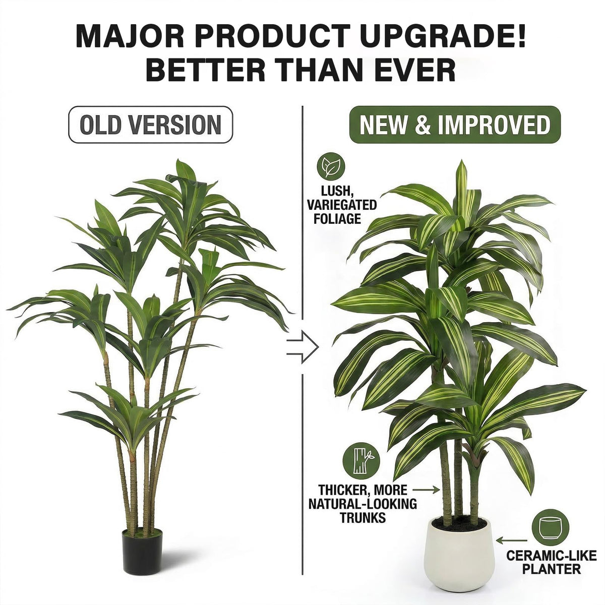 5FT Artificial Tree Dracaena Plant in Decorative Pot - TIMBERHIDE Official Imagery - 3