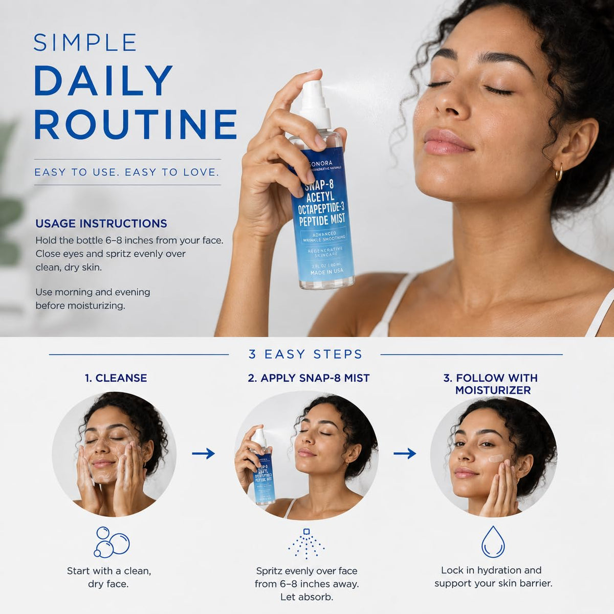 Sonora Supply Co. 10% Snap-8 Peptide Wrinkle Freezing Mist - 99% Purity Snap-8 (Acetyl Octapeptide-3) - MADE IN USA - B-