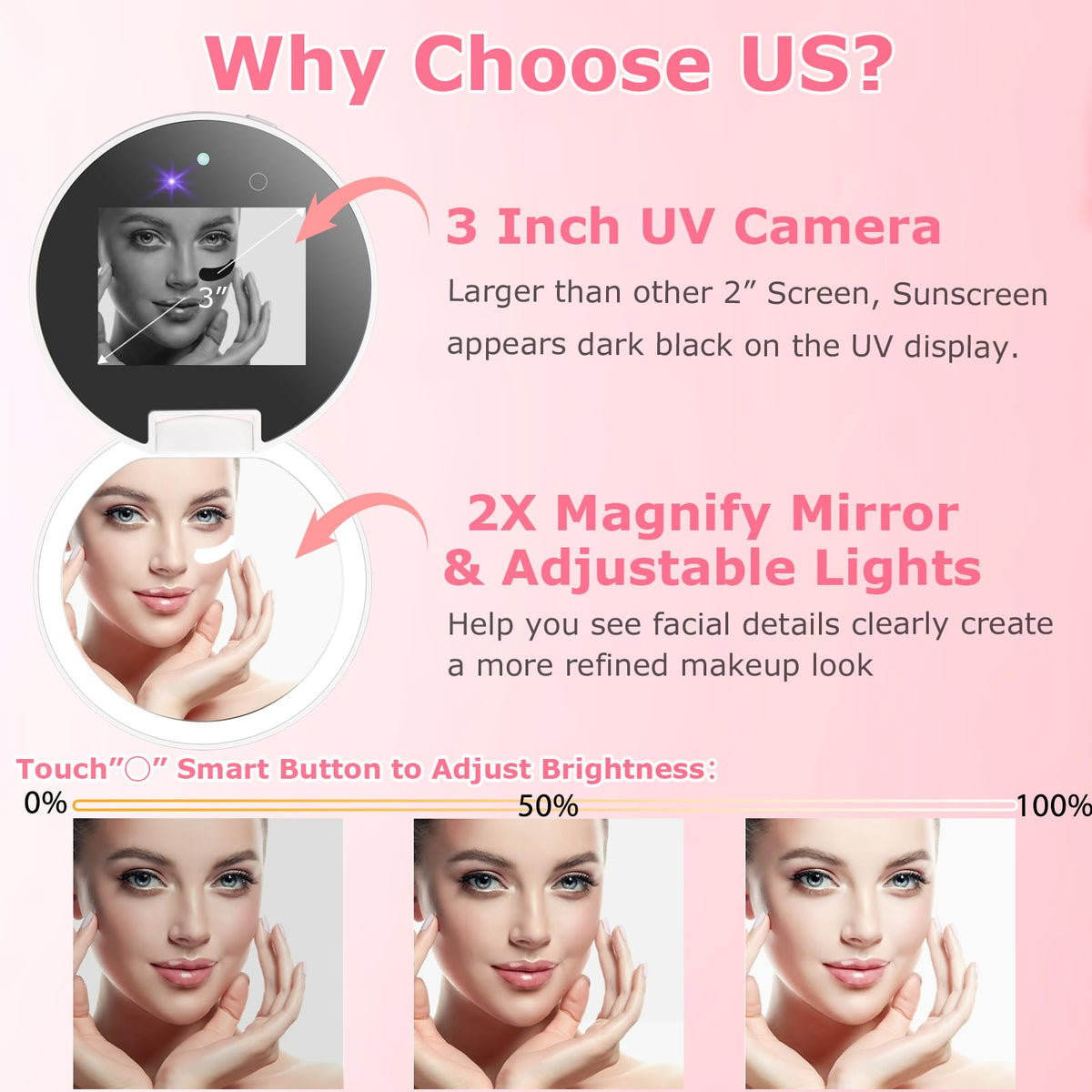 UV Camera for Sunscreen Test with 2X Magnifying Vanity - Vanexiss Official Imagery - 3