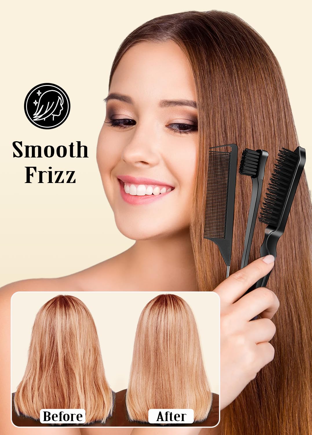 Samnyte Slick Back Hair Brush Hair Wax Stick Set – packaging and label