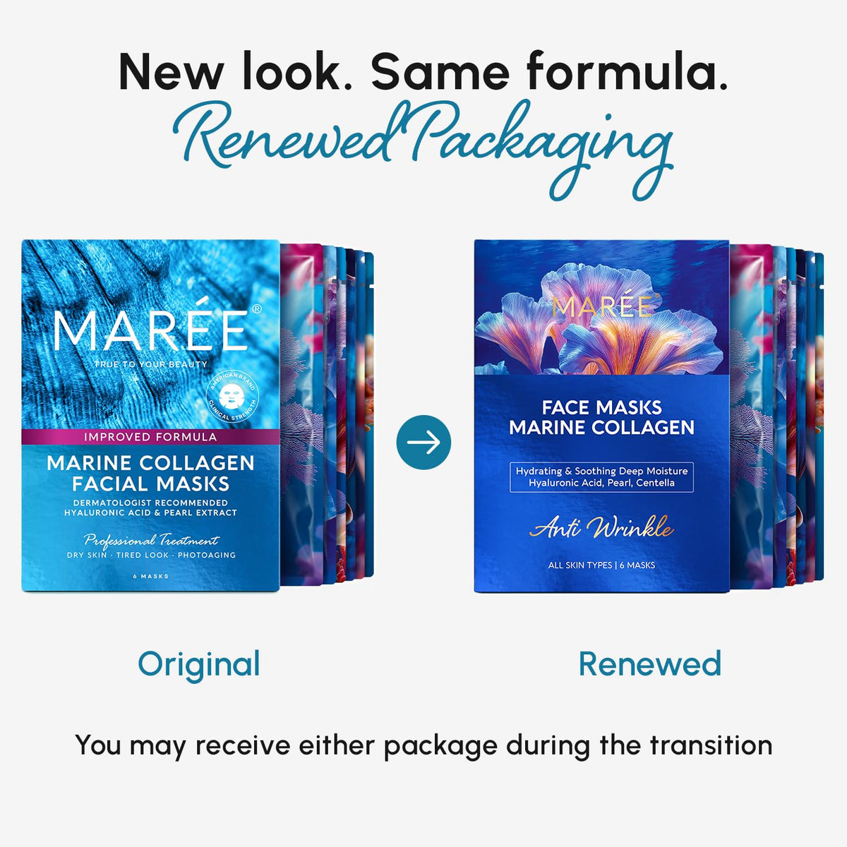 MAREE Collagen Face Masks Skincare Facial Mask with Centella – close-up detail