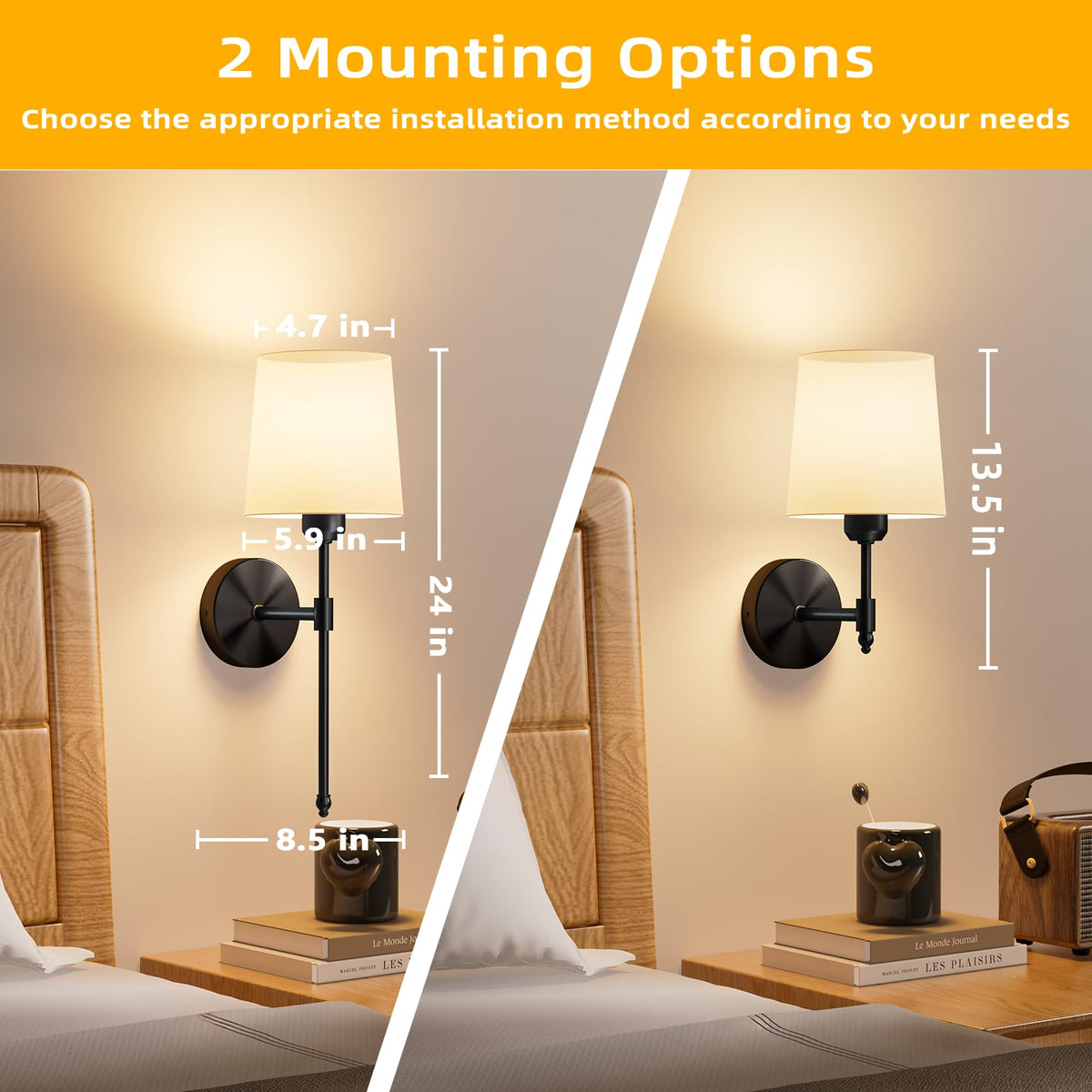 Battery Operated Wall Sconces Set of 2 Remote Control RGB - Ouyulong Official Imagery - 6