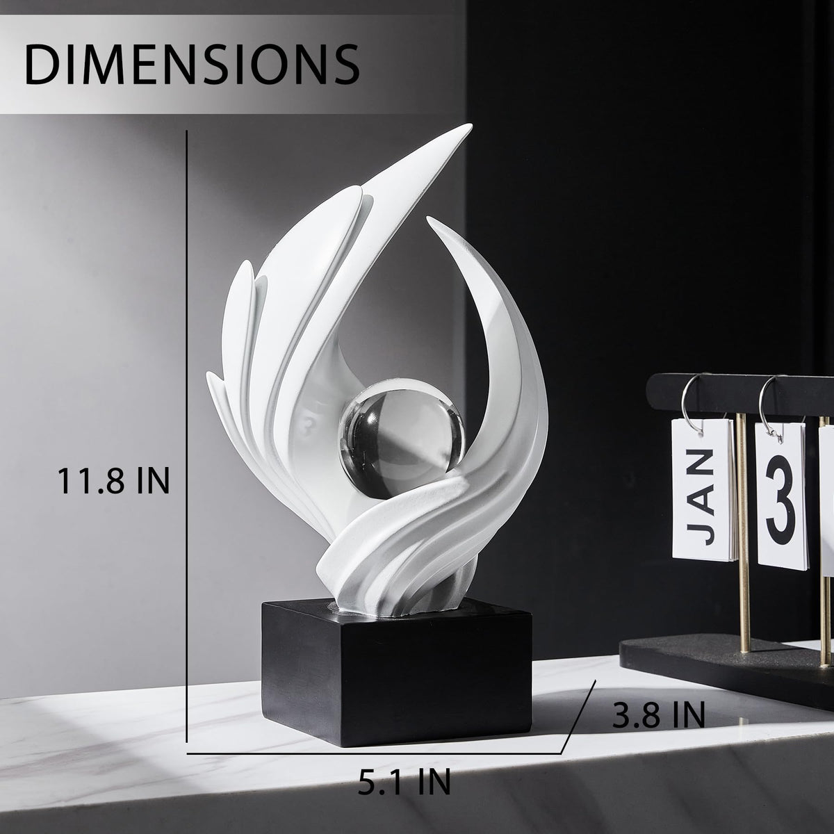 FJS Modern Abstract Sculpture for Coffee Table Living Room - FJS Official Imagery - 7