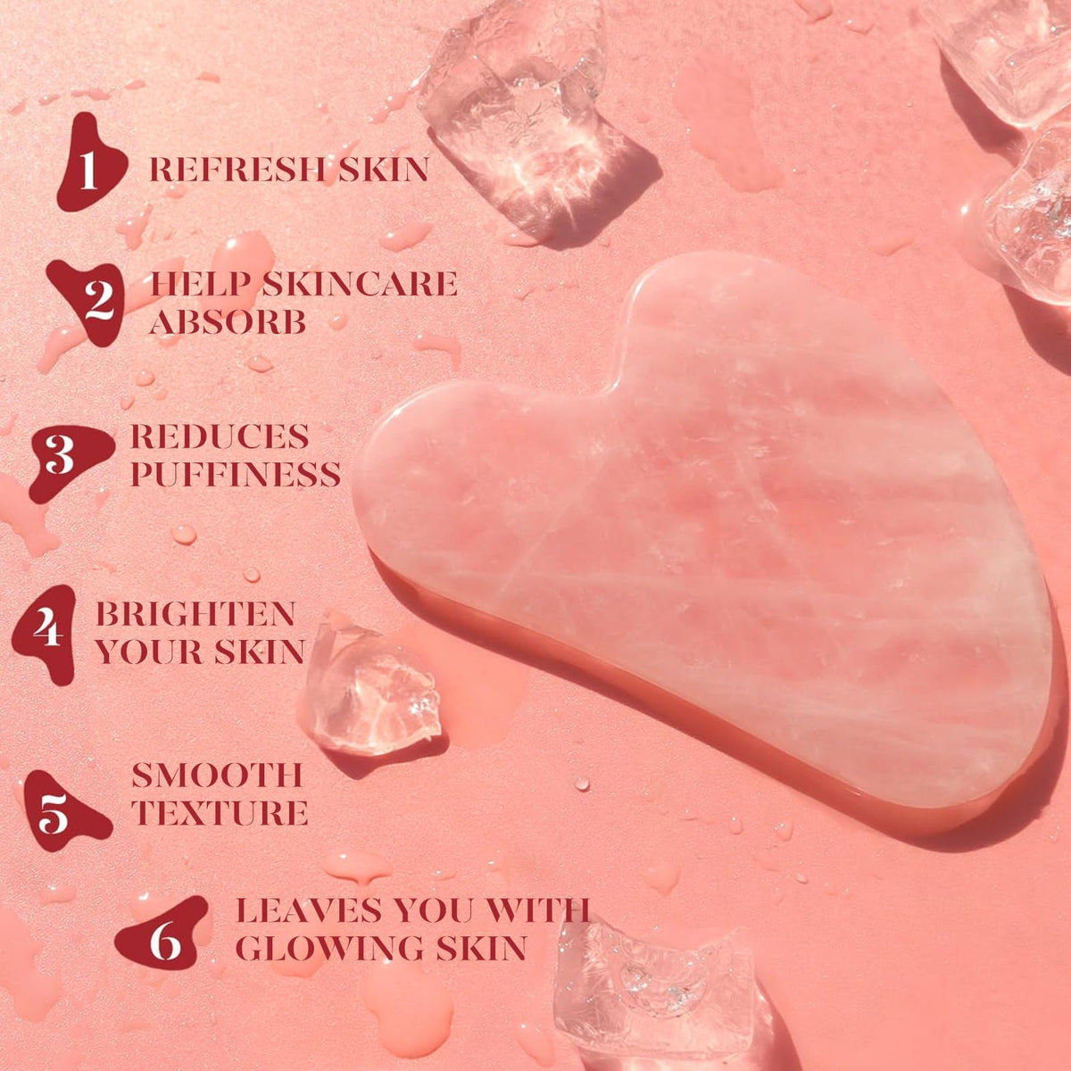 BAIMEI IcyMe Rose Quartz Roller Gua Sha Facial Tool Set for – packaging and label