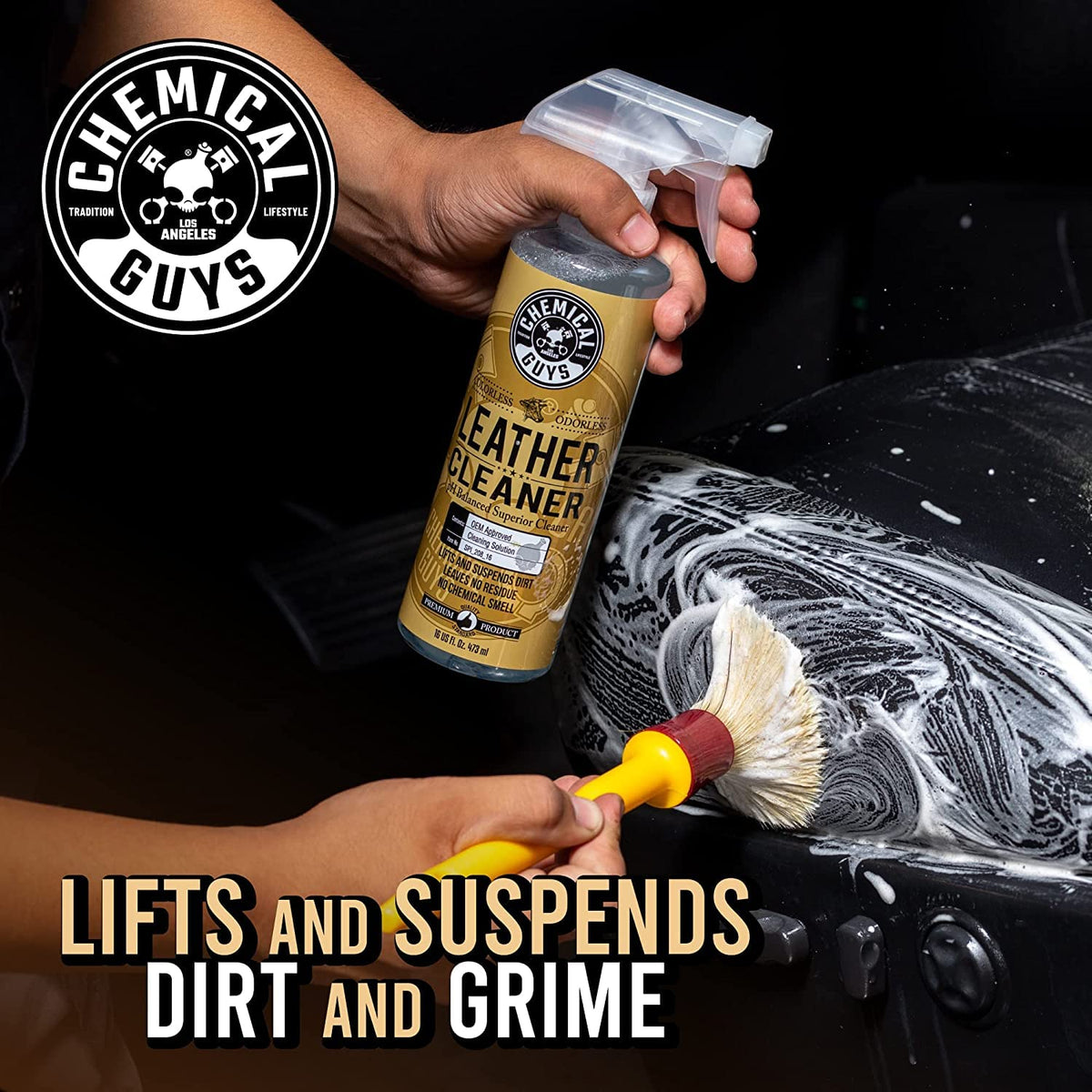Chemical Guys Leather Cleaner and Conditioner Kit with Brush - Chemical Guys Official Imagery - 5