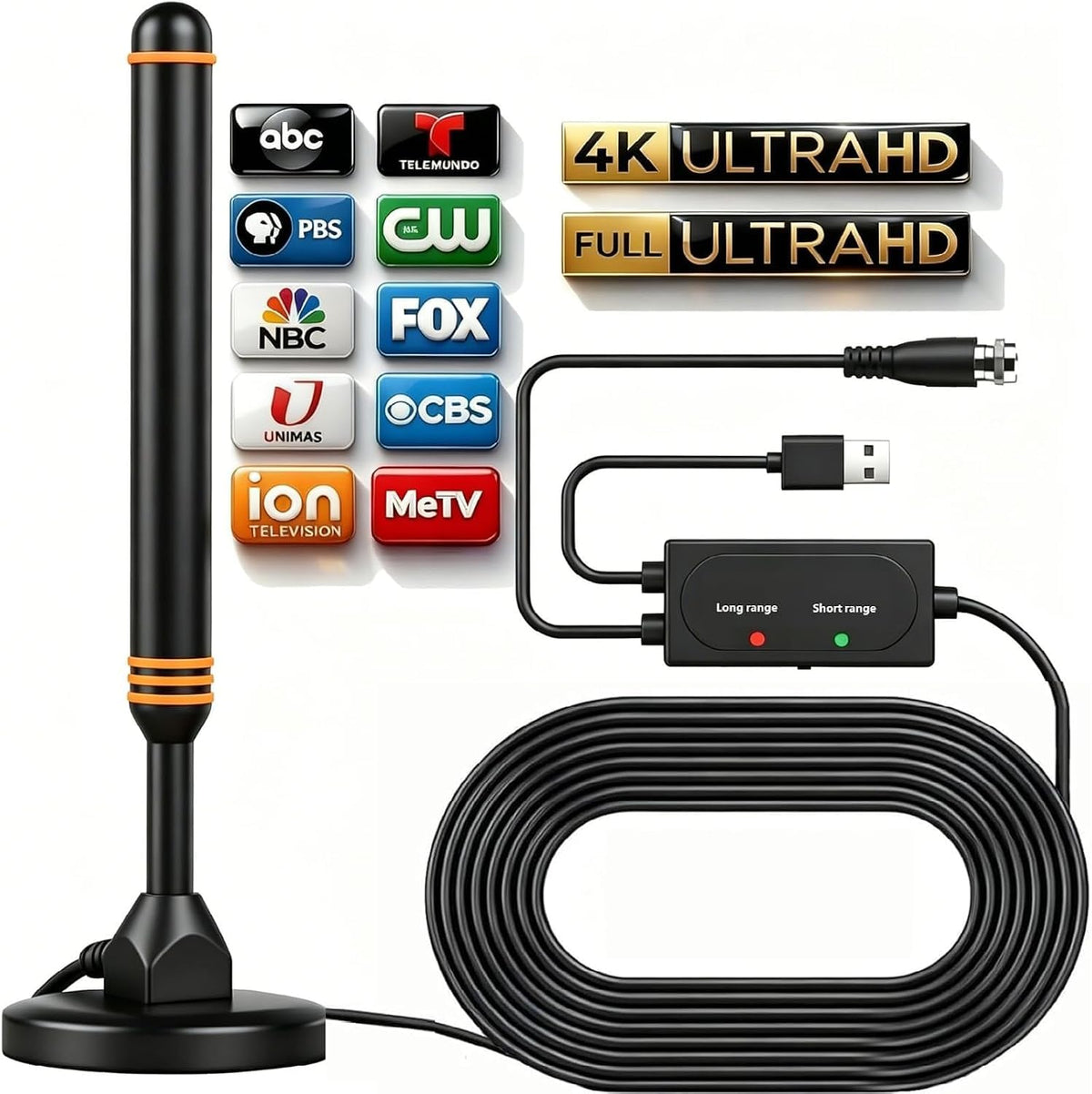 intelbras TV Antenna for Smart TV Indoor Digital TV Antenna for Local – Orange