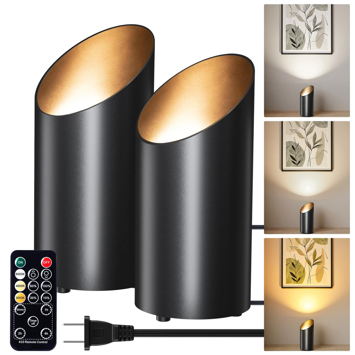 Brightown 2 Pack Uplights Indoor Floor Can Lights with - Brightown Official Imagery - 1