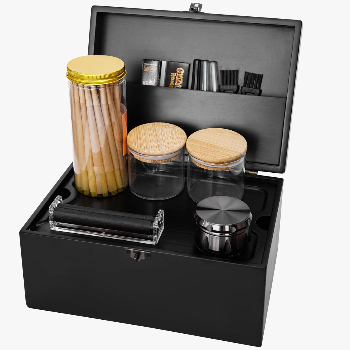 Large Bamboo Storage Box with Organizer Tray Decorative Box - Premium Selection Official Imagery - 1