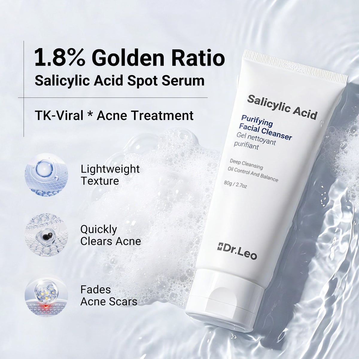 3 Step Acne Treatment Bundle 1 8 Salicylic Acid Spot Serum - Dr.Leo Official Imagery - 5