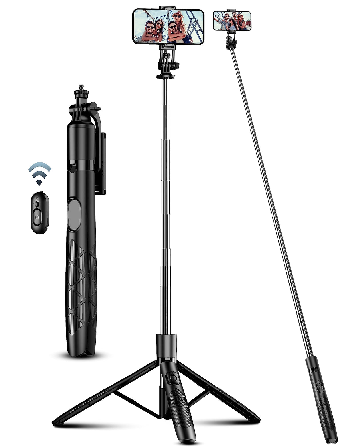 SelfieShow 71 Phone Tripod Selfie Stick All in One Extendable Cell – Black, Stainless Steel, 13 inch(33.3cm)