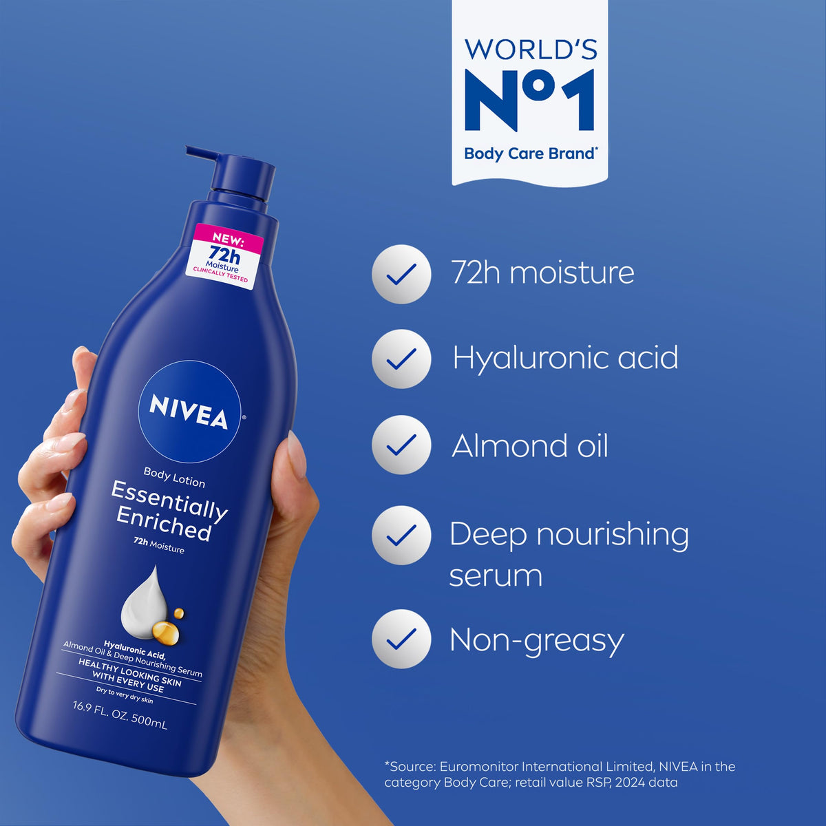 NIVEA Essentially Enriched Body Lotion Value Pack 2 x 16 9 – packaging and label
