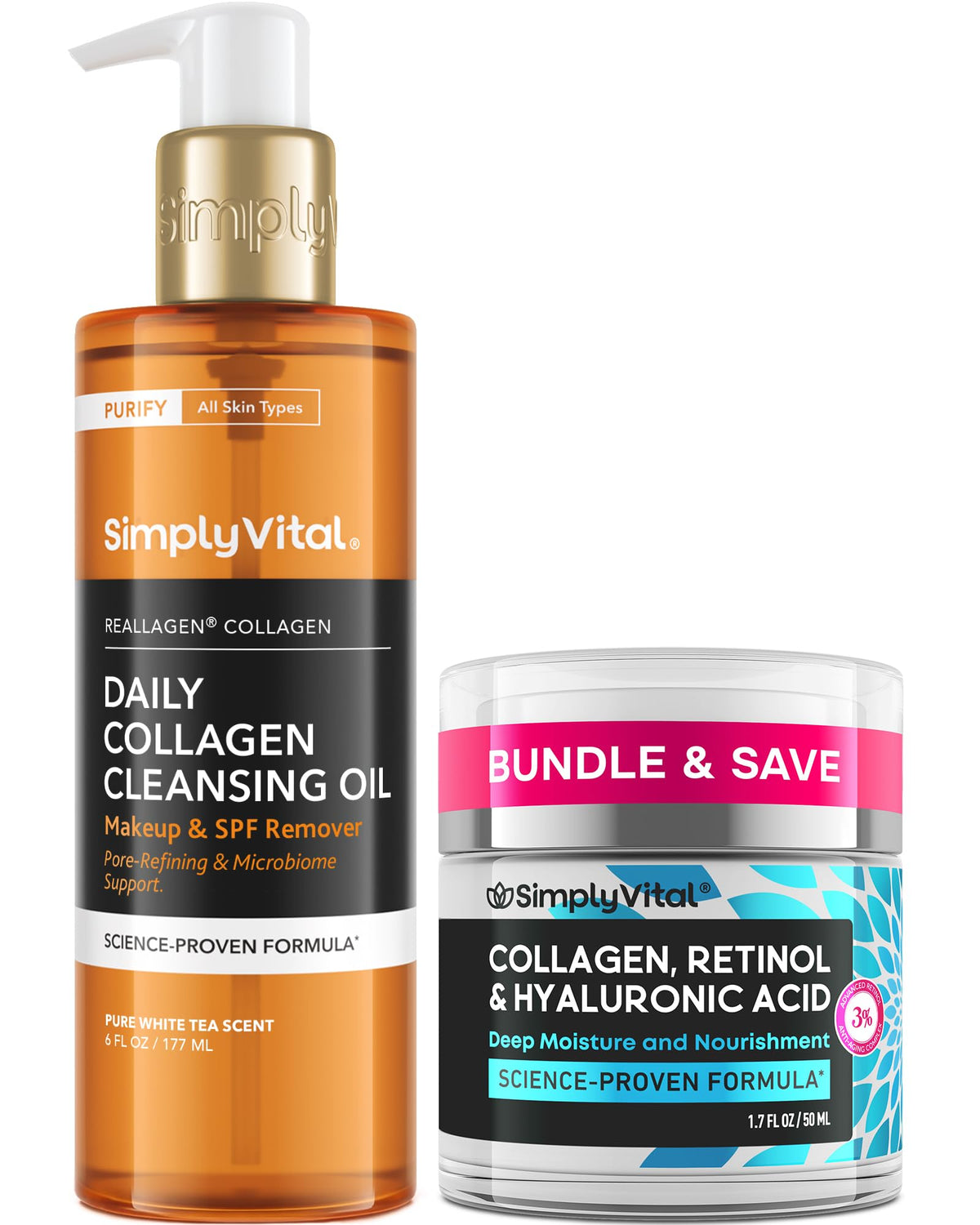 SimplyVital Cleansing Oil to Milk Collagen Retinol Cream Set - SimplyVital Official Imagery - 2