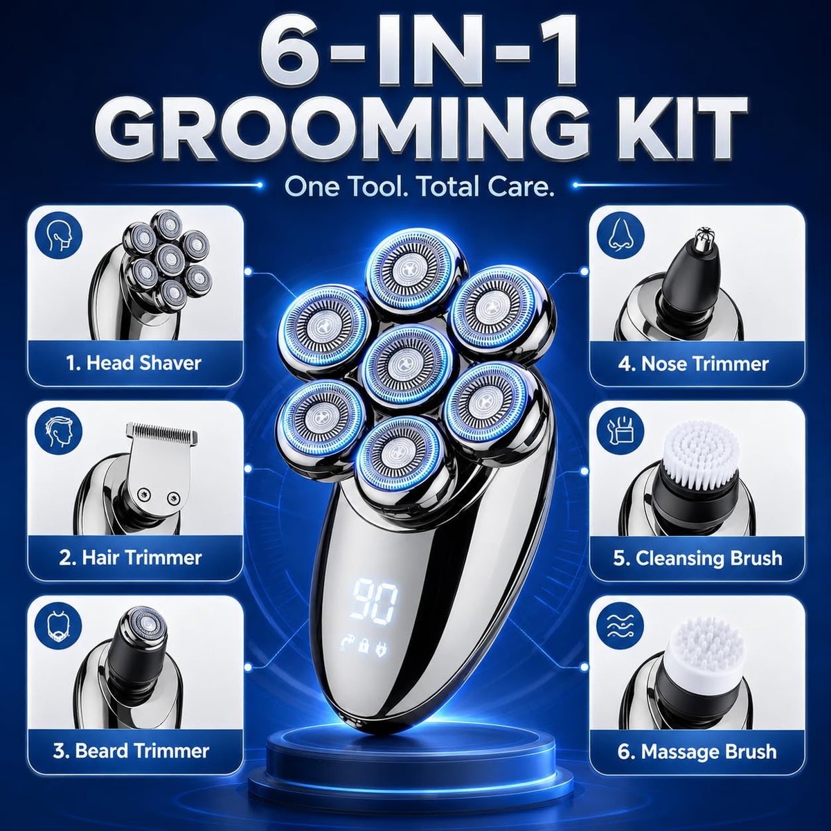 Electric Shaver for Men 7D Rechargeable Wet Dry Electric - NEXOL Official Imagery - 3