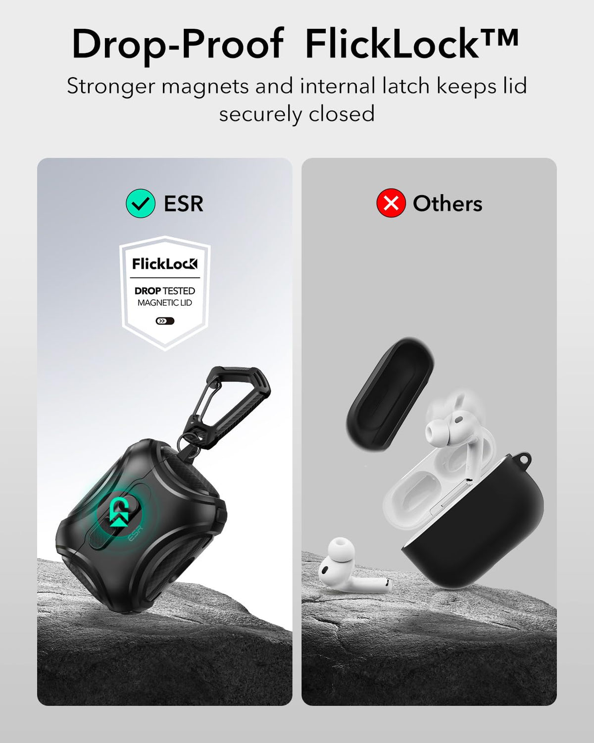 ESR for AirPods Pro 3 Case Compatible with MagSafe Black – full view