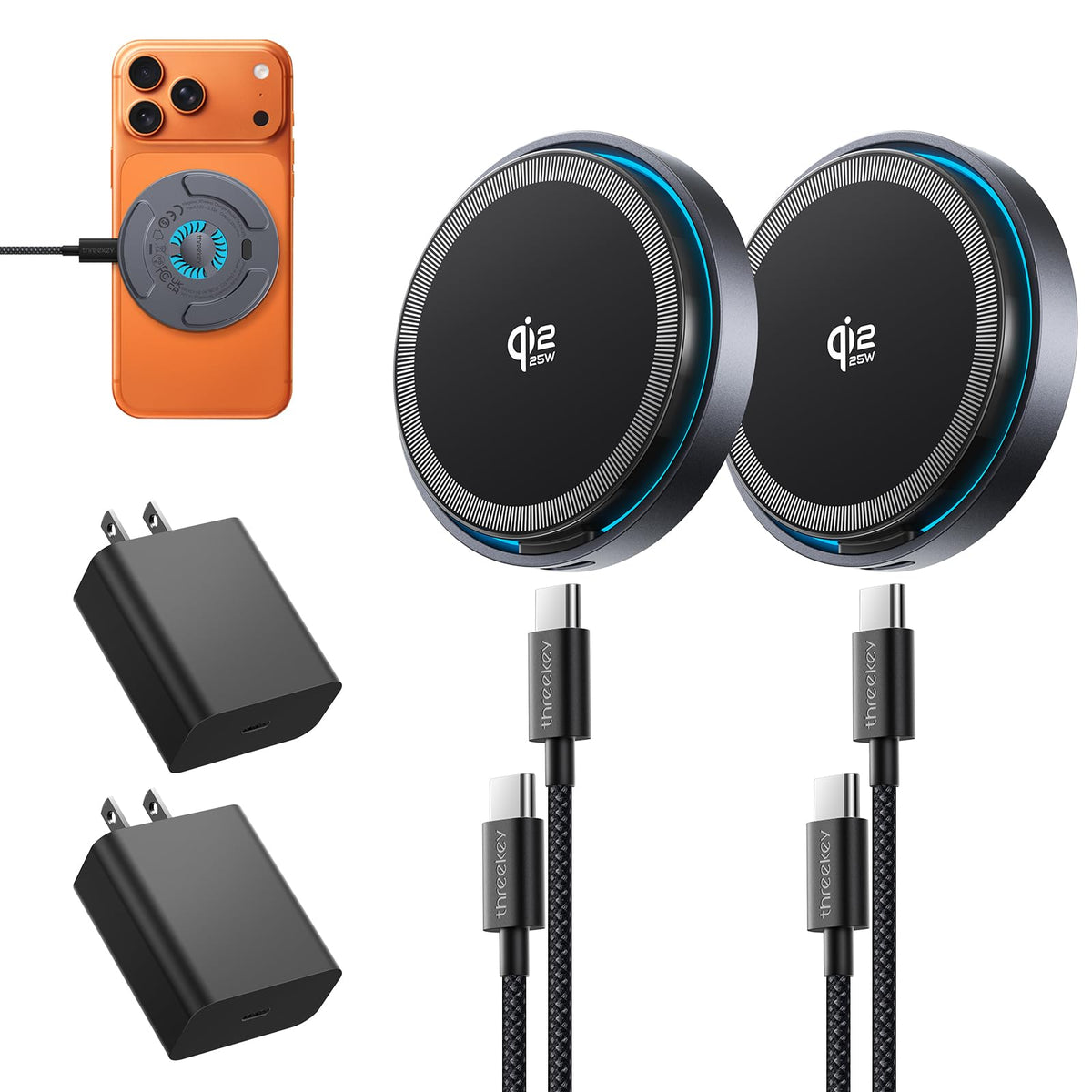 THREEKEY Qi2 2 25W Magnetic Wireless Charger with Cooling - THREEKEY Official Imagery - 1