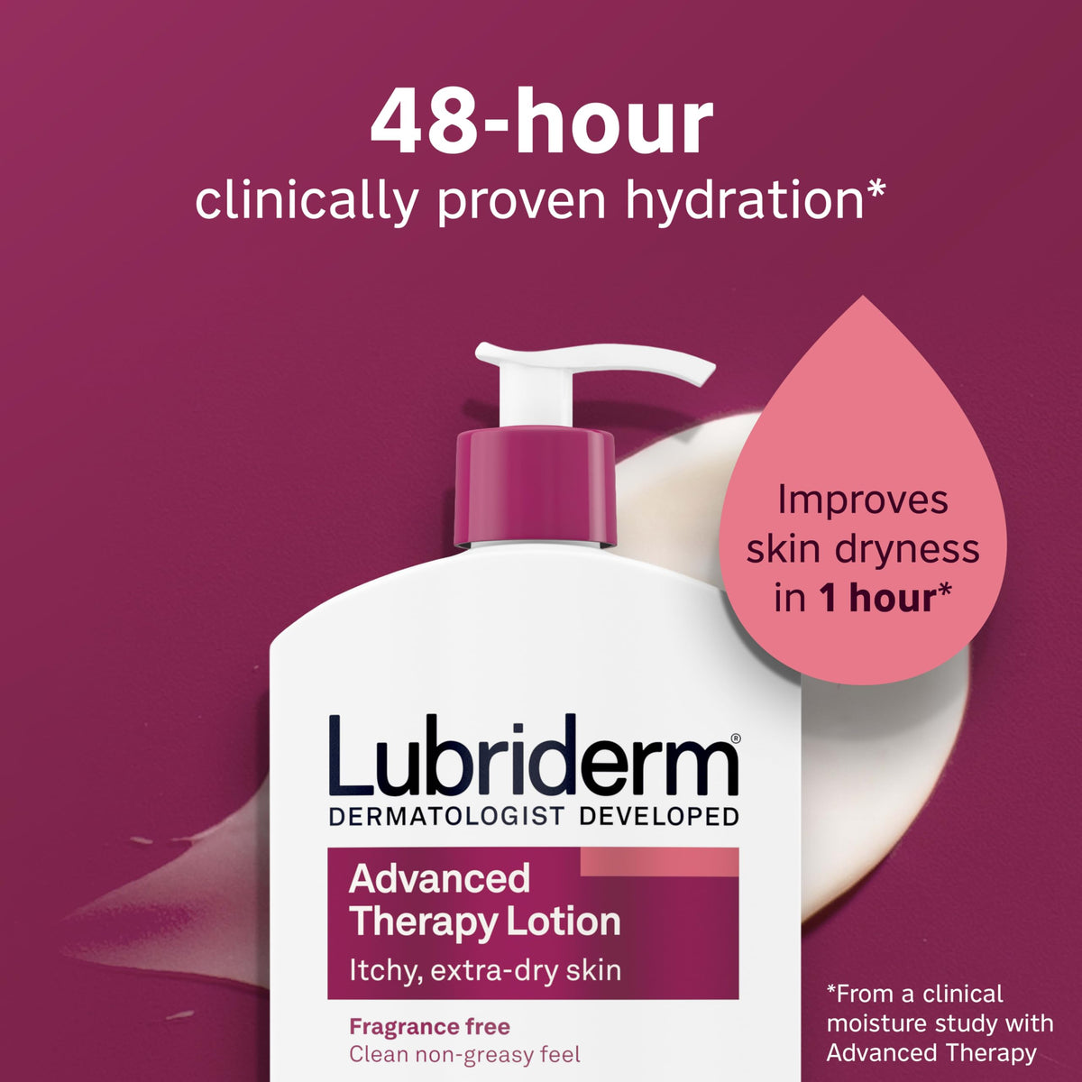 Lubriderm Advanced Therapy Hand Body Lotion Fragrance Free – close-up detail