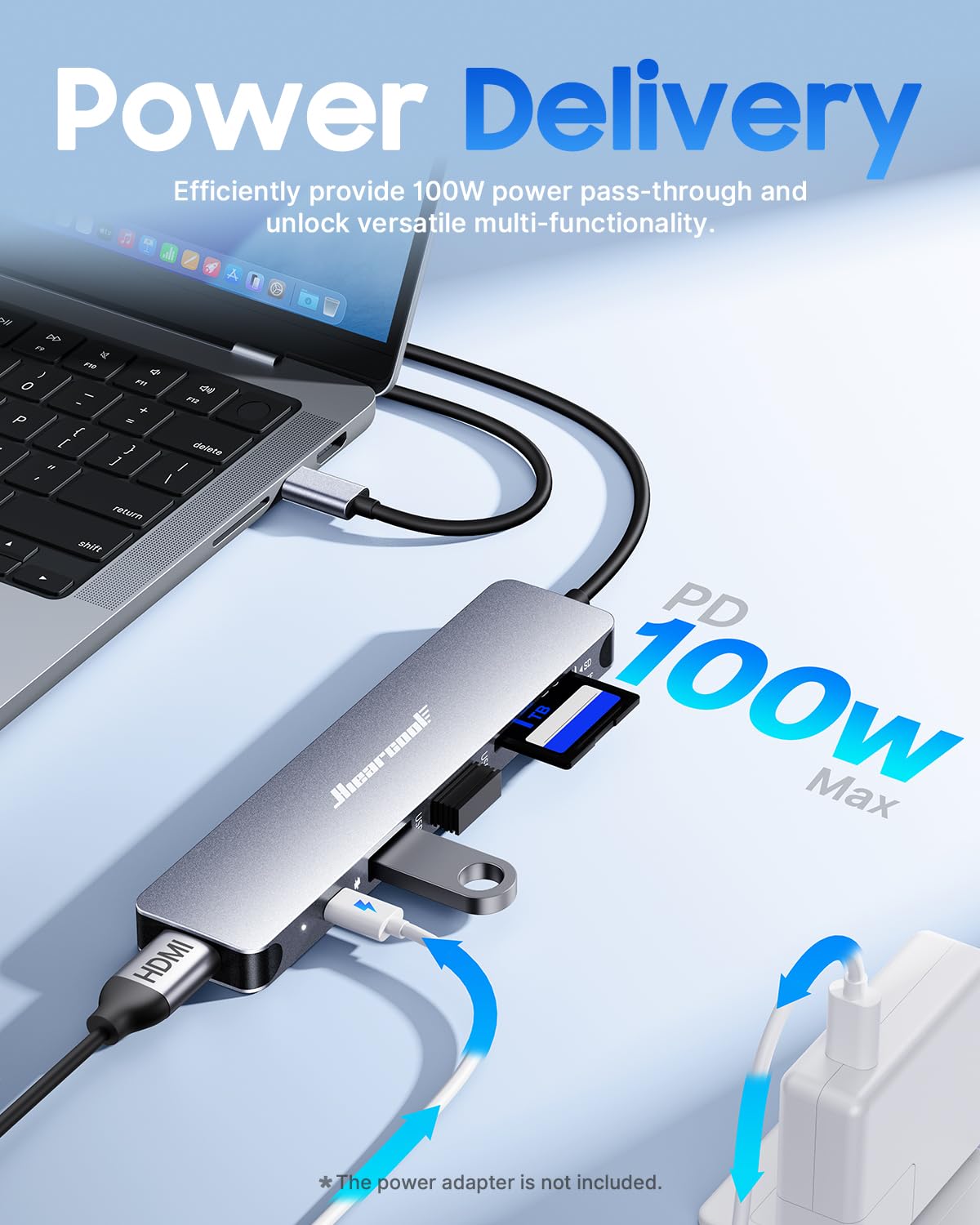 Hiearcool 7 in 1 USB C Hub USB C Dongle Compatible for – packaging and label