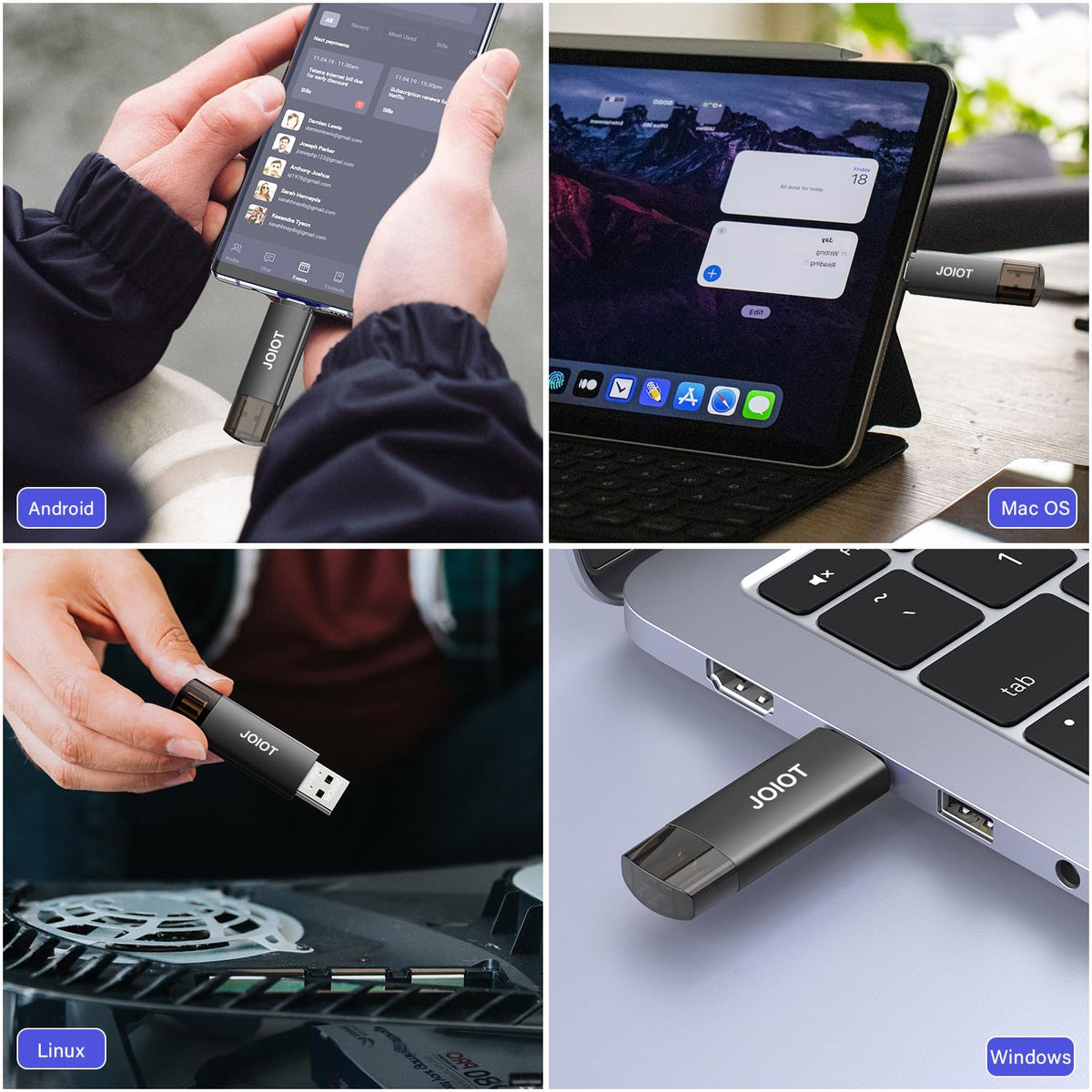 JOIOT 128GB USB C Flash Drive Dual USB 3 0 Flash Drive Type – full view