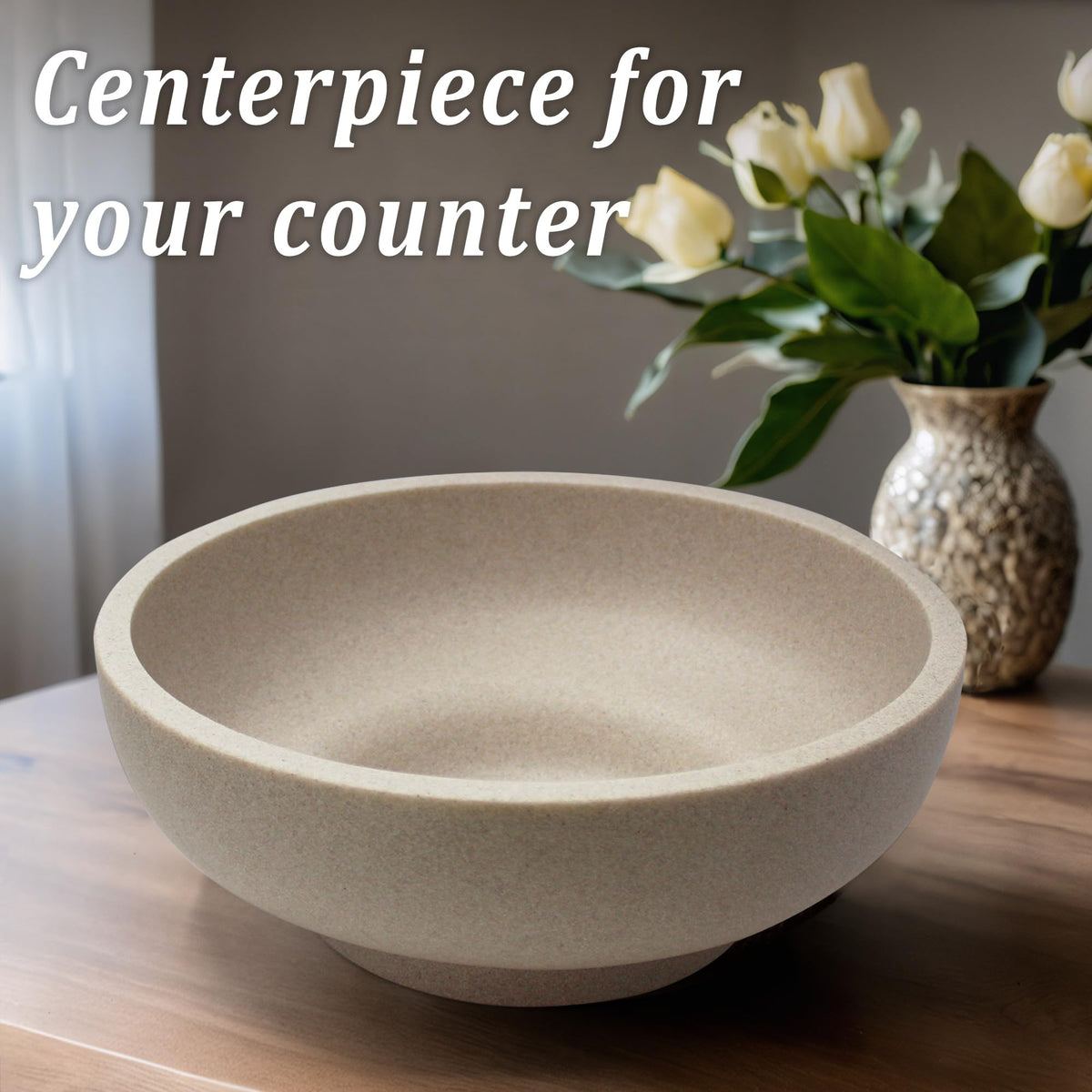 LIN CHUAN Decorative Bowl Large Fruit Bowl Sand Beige - LIN CHUAN Official Imagery - 3