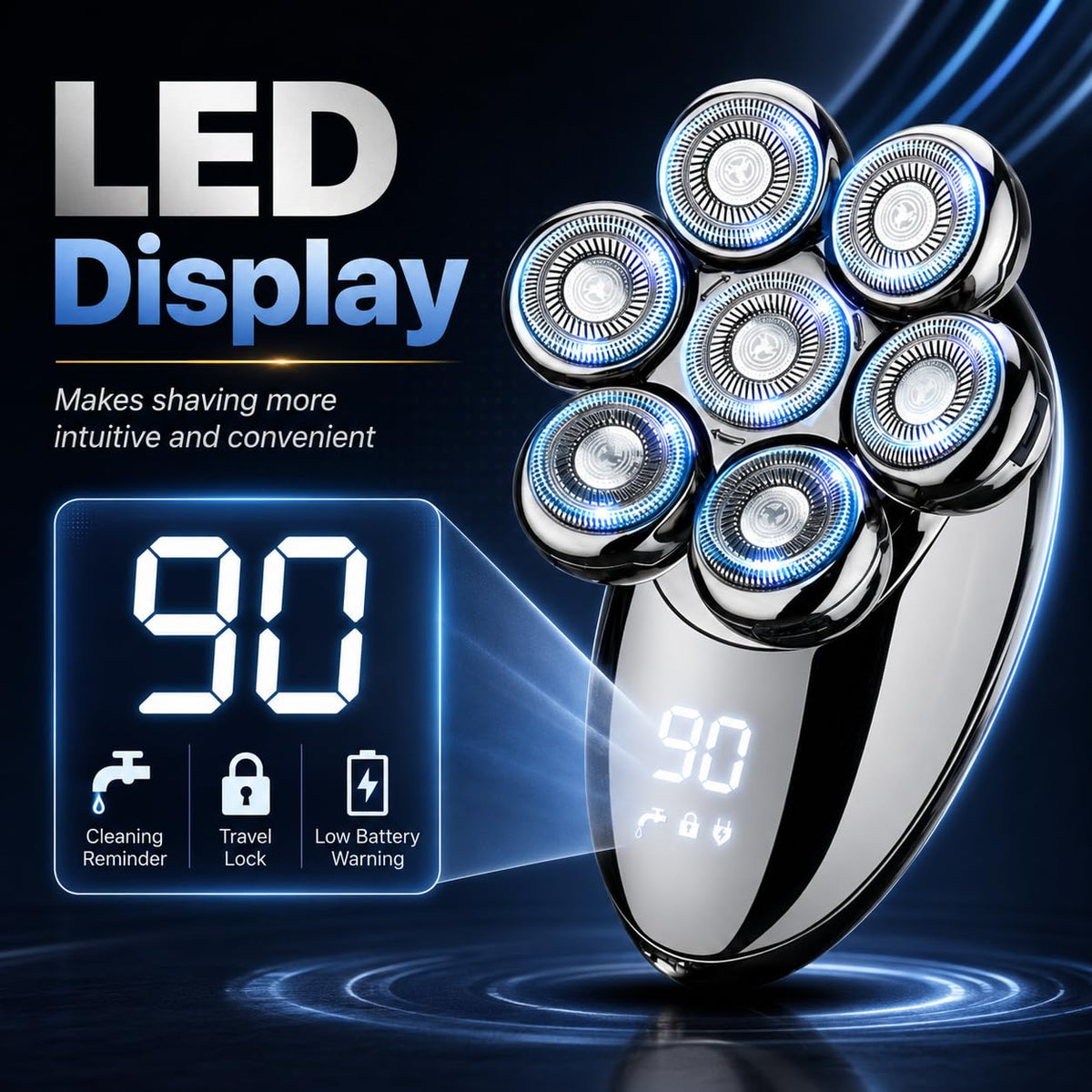 Electric Shaver for Men 7D Rechargeable Wet Dry Electric - NEXOL Official Imagery - 4