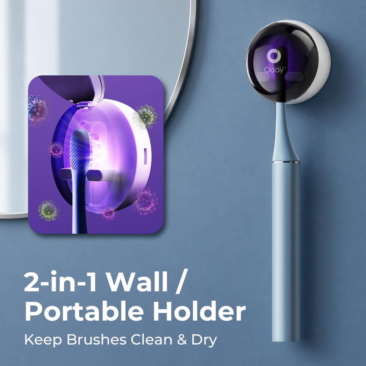Oday Sonic Electric Toothbrush for Adults with Wall Mounted - Oday Official Imagery - 3