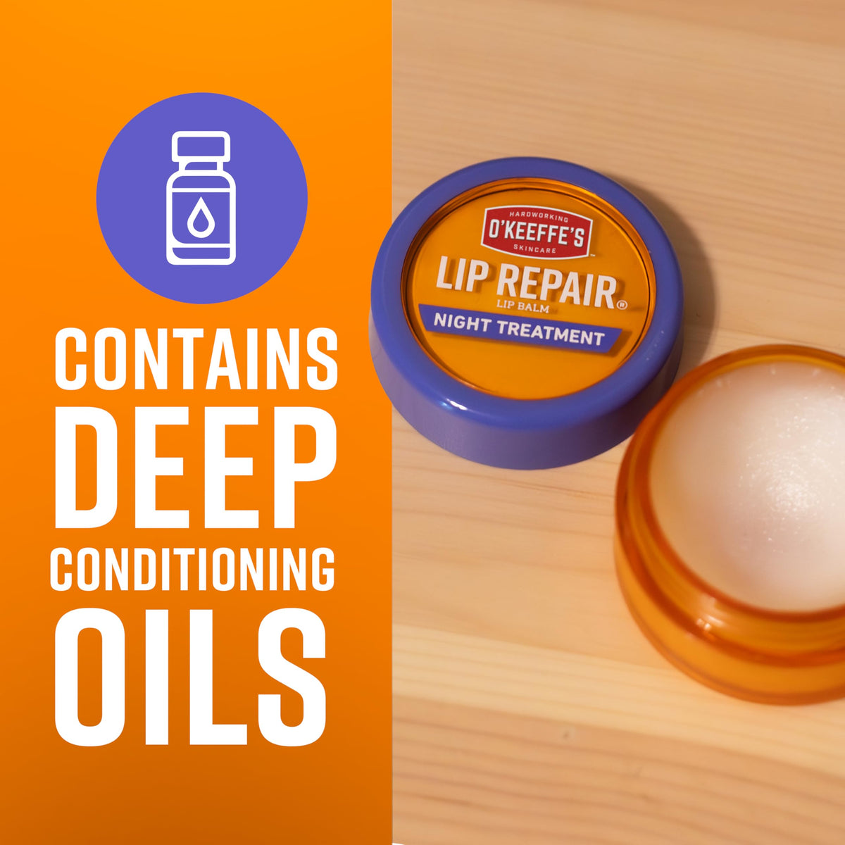 O'Keeffe's O Keeffe s Lip Repair Night Treatment Balm 0 25 oz Jar 2 – full view, size 2 Pack