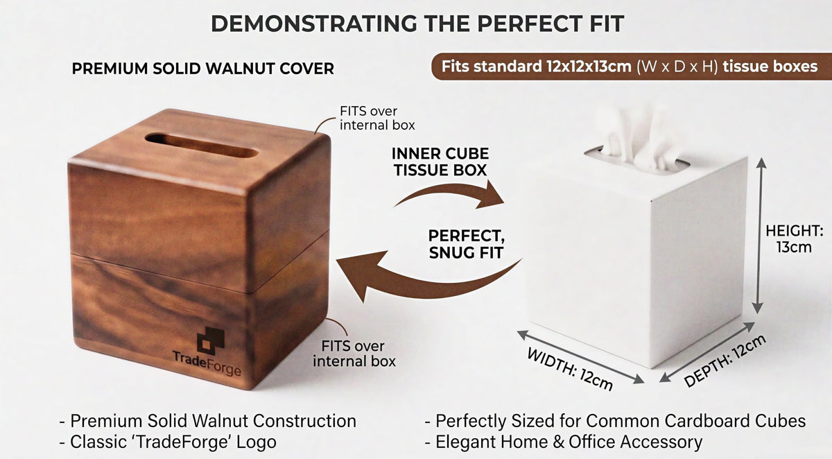 TradeForge South American Black Walnut Wooden Tissue Box - Premium Selection Official Imagery - 6